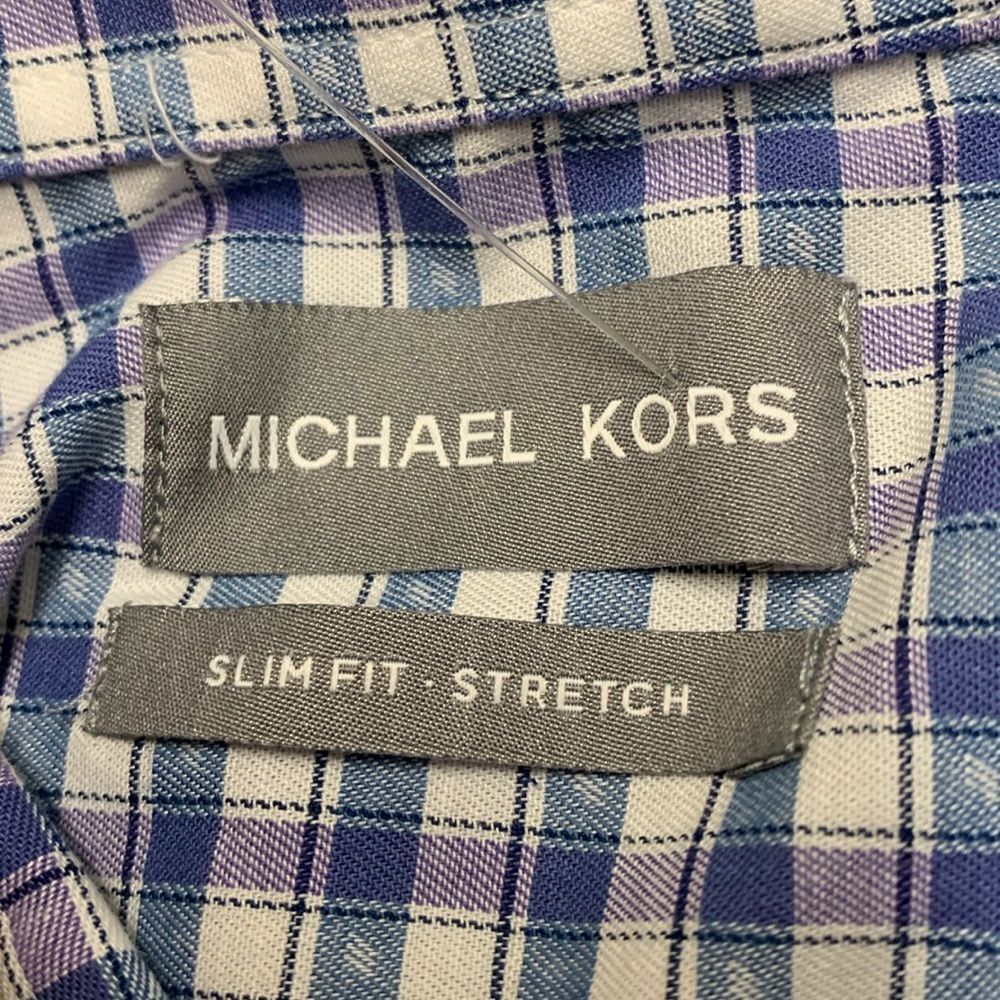 Mens Michael Kors Slim Fit Stretch‎ Geometrical Button Yup Casual Dress Shirt - Picture 4 of 5